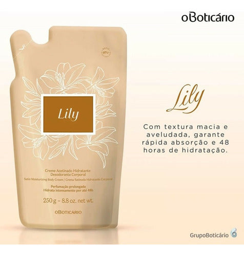 REFIL CREME ACETINADO DESODORANTE HIDRATANTE CORPORAL LILY 250G