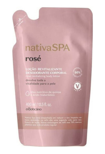 REFIL LOÇÃO REVITALIZANTE DESODORANTE CORPORAL NATIVA SPA ROSÉ 400ML