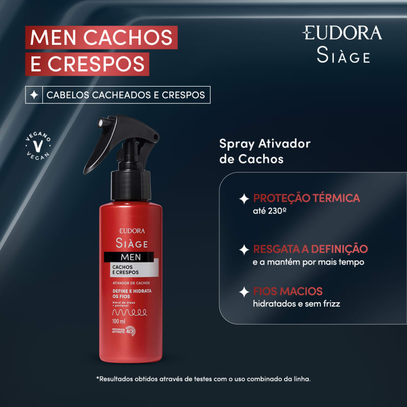 SPRAY SIÀGE MEN ATIVADOR DE CACHOS 100ML
