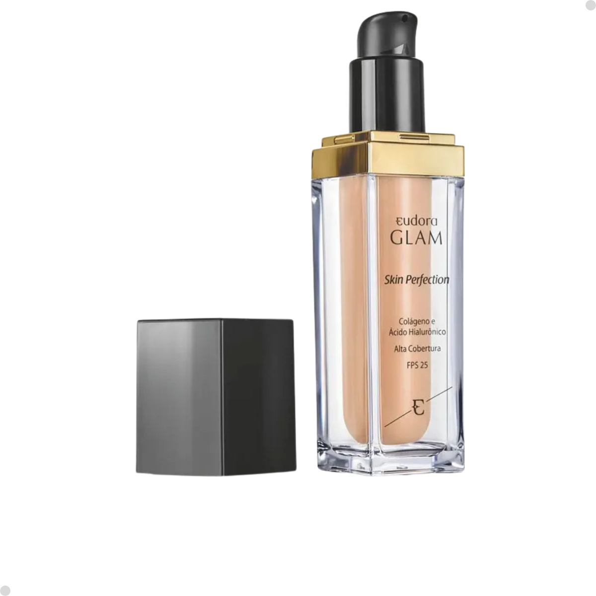 BASE LÍQUIDA GLAM SKIN PERFECTION COR 35 + ESPONJA NINNA