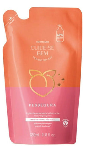 REFIL LOÇÃO HIDRATANTE DESODORANTE CORPORAL CUIDE-SE BEM PESSEGURA 350ML