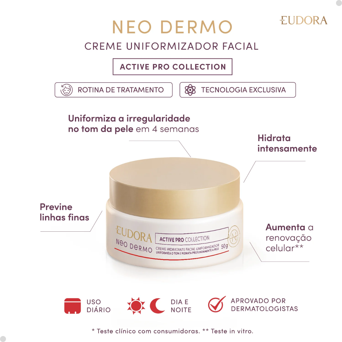 CREME HIDRANTE FACIAL UNIFORMIZADOR NEO DERMO 50G