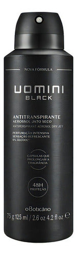 BOTICARIO DESODORANTE ANTITRANSPIRANTE AEROSOL UOMINI BLACK, 75G/125ML