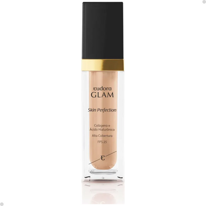 BASE LÍQUIDA GLAM SKIN PERFECTION COR 00 + ESPONJA NINNA