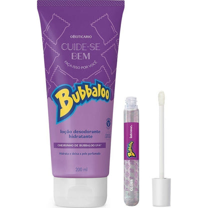 COMBO BUBBALOO UVA INTENSE: GLOSS 5ML + LOÇÃO CORPORAL 200ML