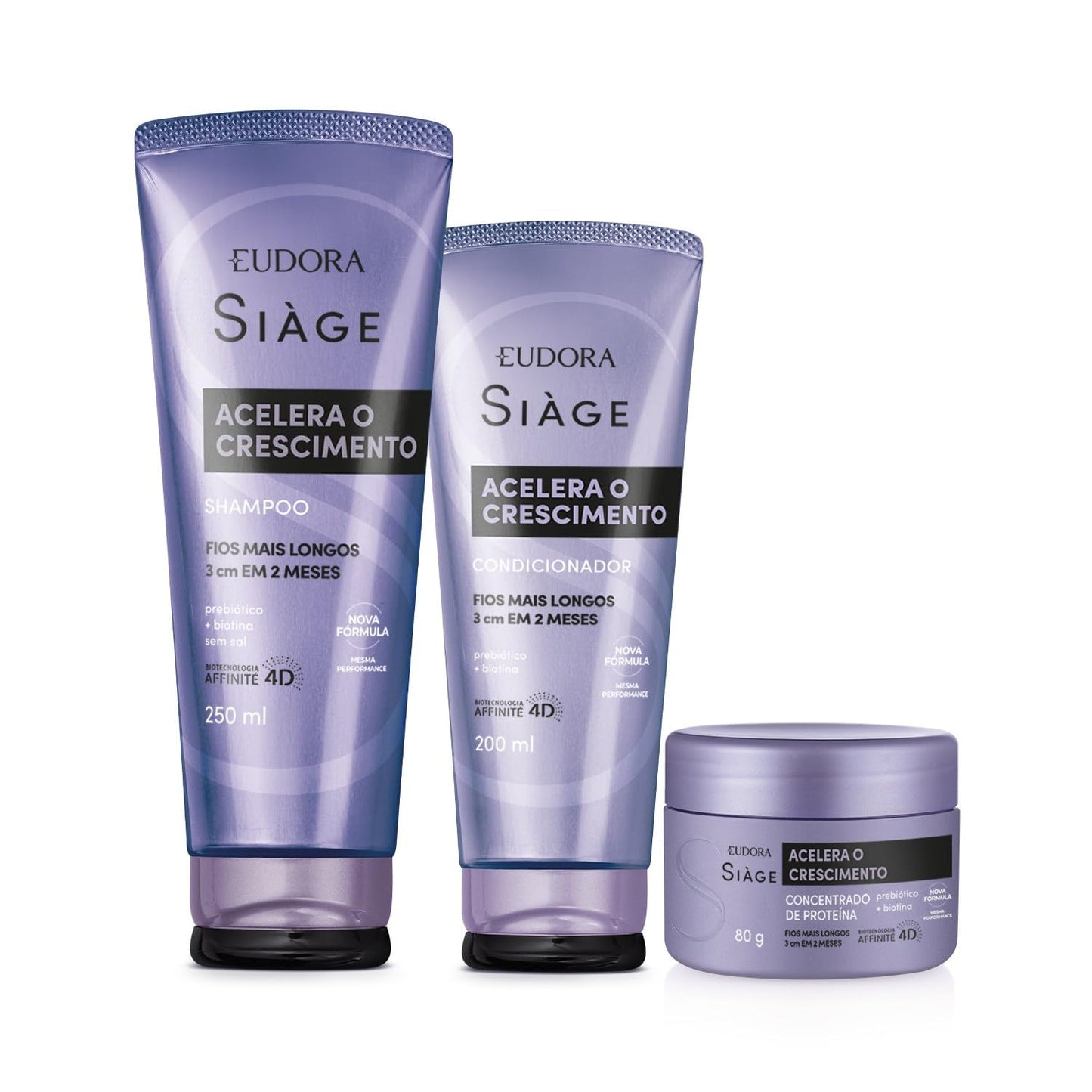 kit Acelera O Crescimento: Shamp 250 + Cond 200 + Creme 80g