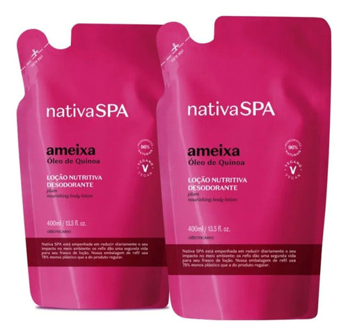 Kit Refil Loção hidratante  Nativa SPA Ameixa 400ml (2 UN)