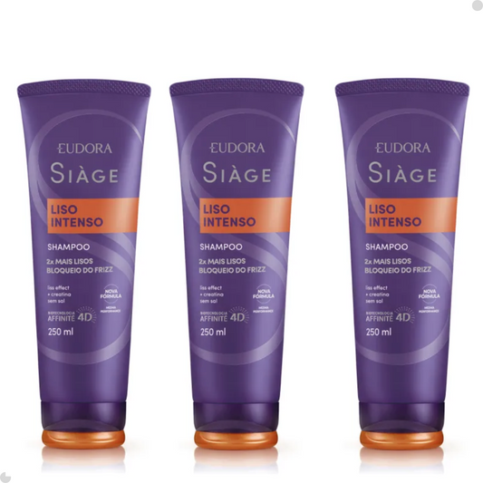 Eudora Kit Siàge Liso Intenso Shampoo 3 Unidades Nova Versão