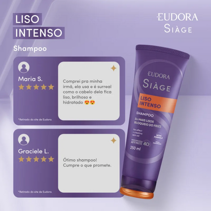 Eudora Kit Siàge Liso Intenso Shampoo 3 Unidades Nova Versão