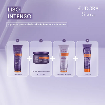 Eudora Kit Siàge Liso Intenso Shampoo 3 Unidades Nova Versão