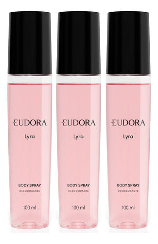 KIT 3 BODY SPRAY DESODORANTE LYRA 100ML