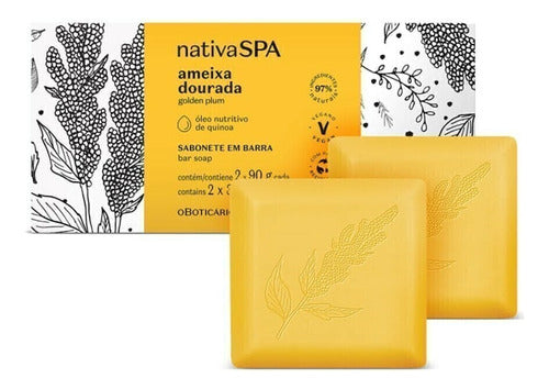 SABONETE EM BARRA NATIVA SPA AMEIXA DOURADA 2X90G