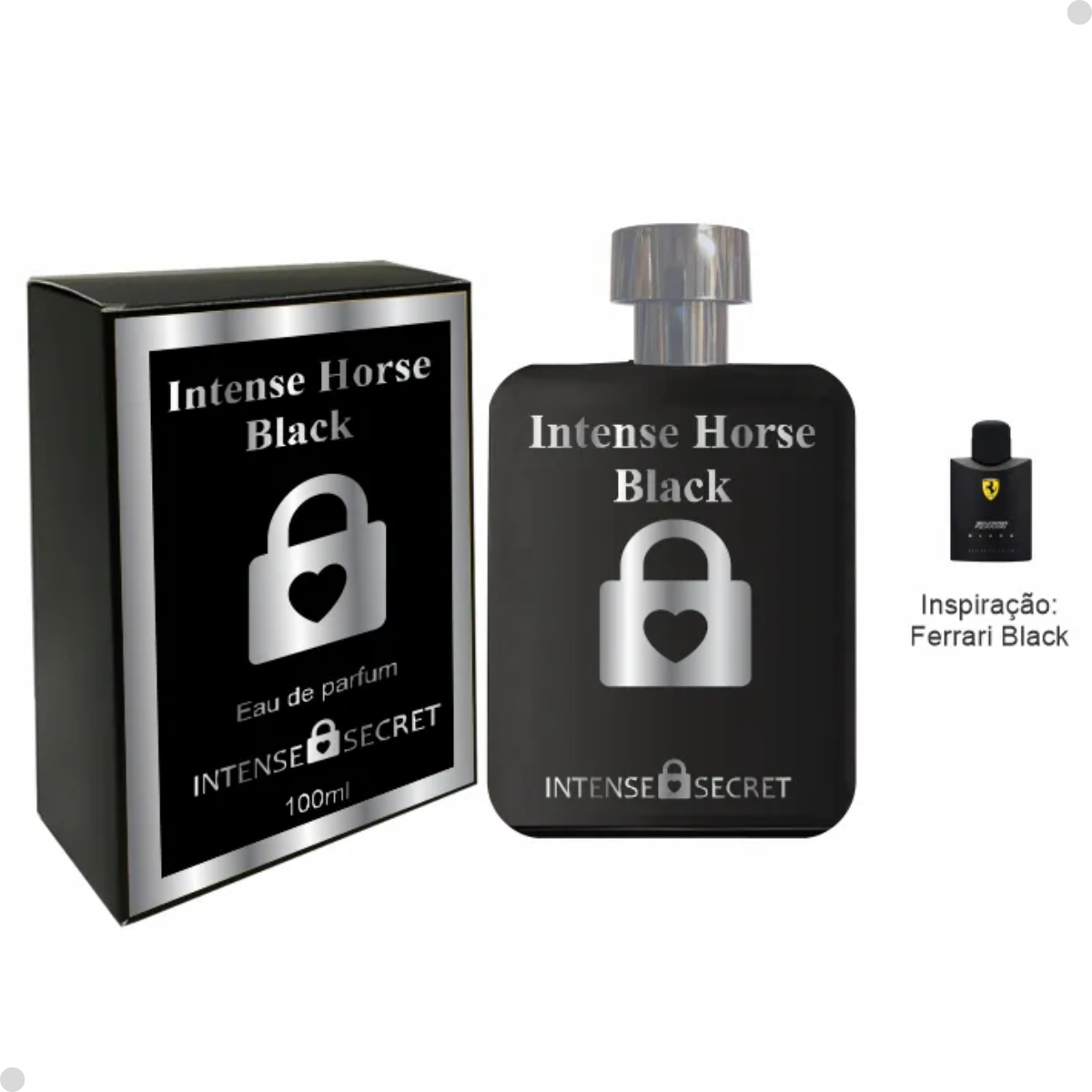 COLONIA MASCULINA 100ML INTENSE SECRET HORSE BLACK ( FERRARI BLACK)