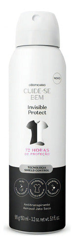 BOTICÁRIO ANTITRANSPIRANTE AEROSOL JATO SECO CUIDE-SE BEM INVISIBLE PROTECT 150ML