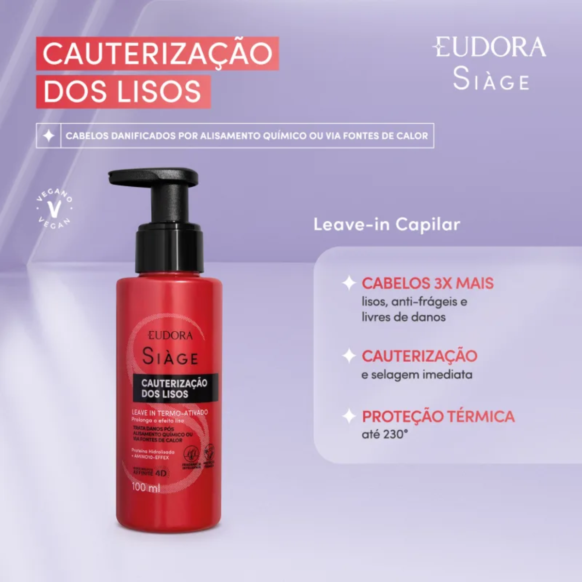 COMBO SIÀGE CAUTERIZAÇÃO DOS LISOS SHAMP + COND LEAVE-IN