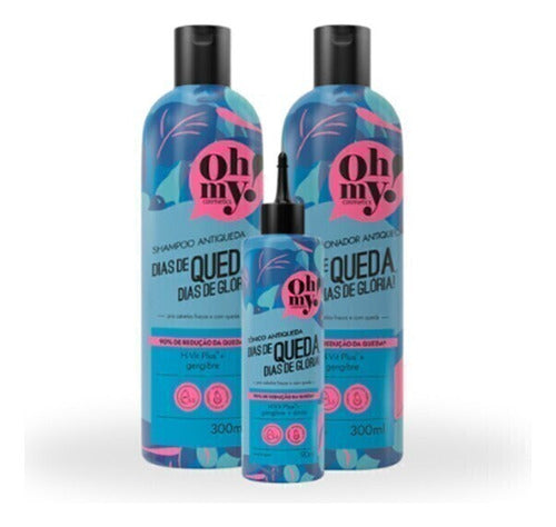COMBO OHMY! DIAS DE QUEDA, DIAS DE GLORIA! : SHAMPOO 300ML + CONDICIONADOR 300ML + TÔNICO