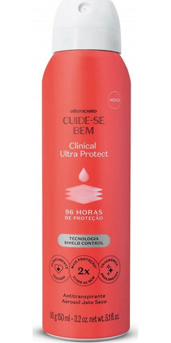 BOTICARIO DESODORANTE ANTITRANSPIRANTE AEROSOL CUIDE-SE BEM CLINICAL ULTRA PROTECT 90G