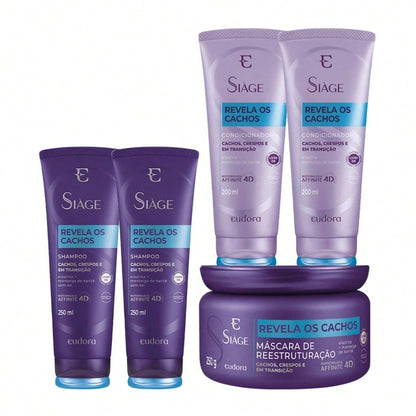 Eudora Kit Siàge revela os Cachos: Shampoo + Condicionador + Máscara