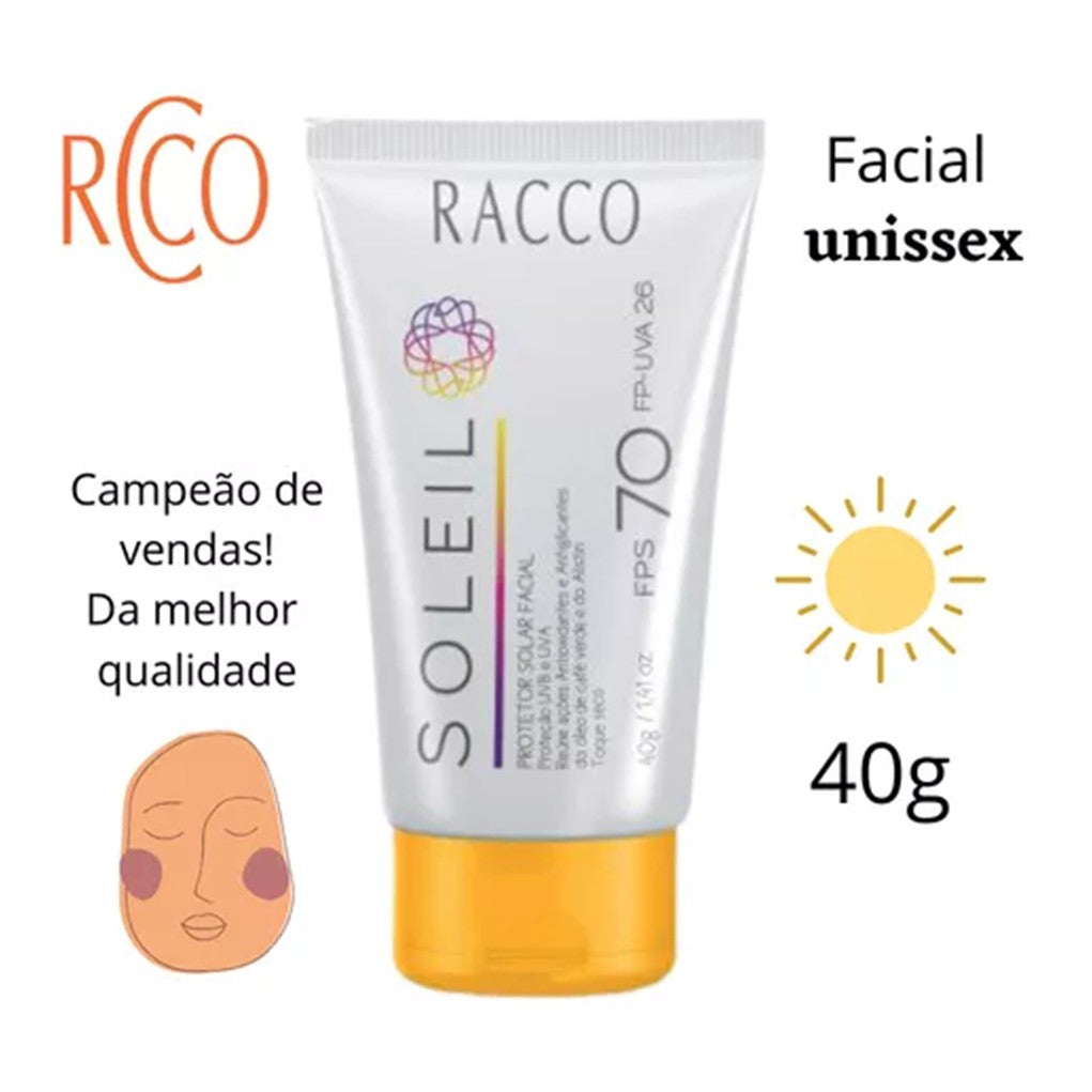 PROTETOR SOLAR FACIAL FPS 70 SOLEIL RACCO