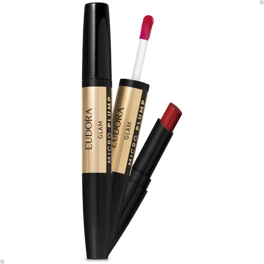 BATOM DUO VERMELHO ÚNICO GLAM MICRO PLUMP 1,8G