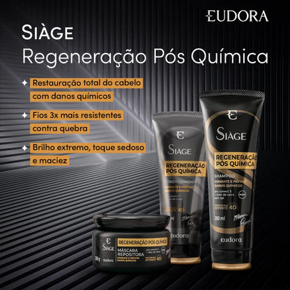 Eudora Kit Siàge Regeneração Pós Química Shampoo + Condicionador + Máscara