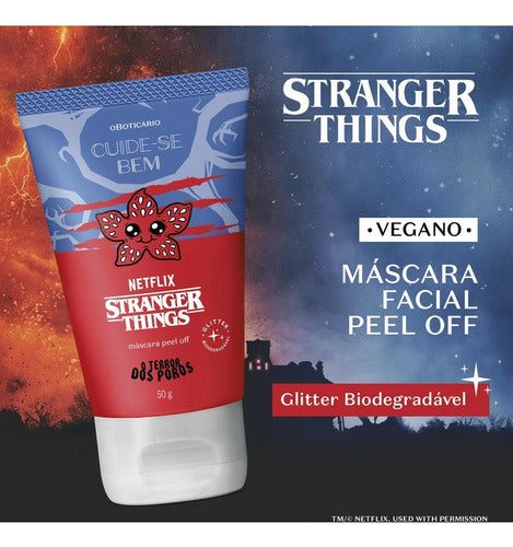 BOTICÁRIO MÁSCARA FACIAL PEEL OFF O TERROR DOS POROS CUIDE-SE BEM STRANGER THINGS 50G