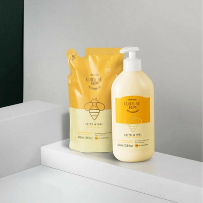 REFIL LOÇÃO HIDRATANTE DESODORANTE CORPORAL CUIDE-SE BEM LEITE E MEL 400ML