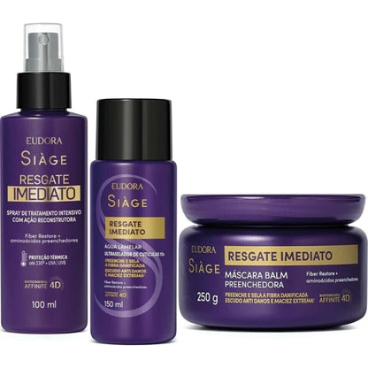 KIT RESGATE IMEDIATO MASC 250 ÁGUA LAMELAR 150ML LEAVE 100ml