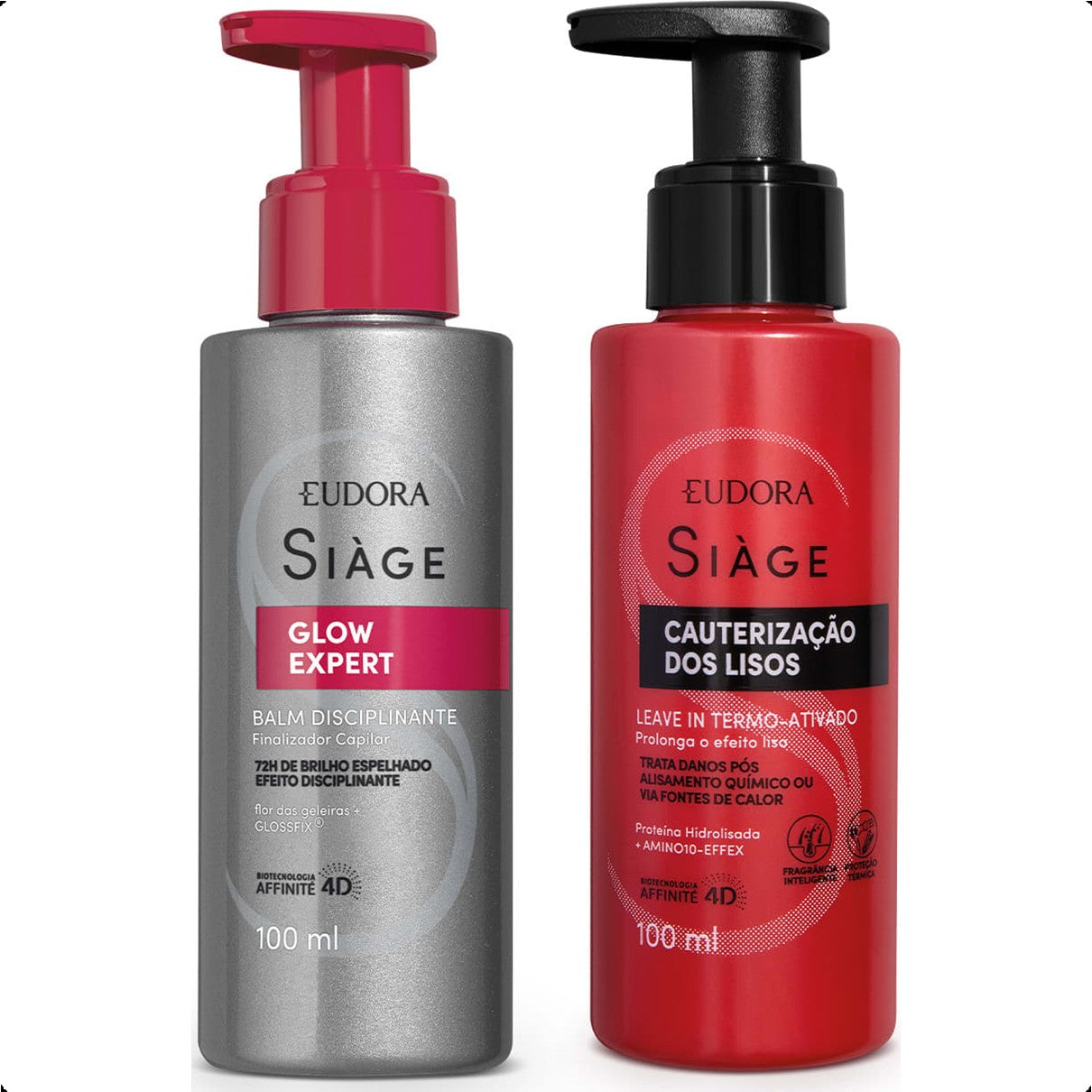 Combo Siàge Leave-in Siàge Cauterização dos Lisos 100ml + Balm Glow Expert