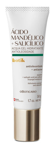 BOTICÁRIO ACQUA GEL HIDRATANTE ANTIOLEOSIDADE ÁCIDO MANDÉLICO + SALICÍLICO BOTIK 50G