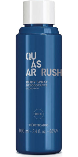 BOTICÁRIO REFIL BODY SPRAY QUASAR RUSH DESODORANTE 100ML