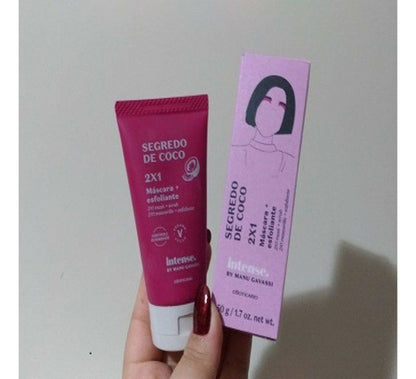 BOTICÁRIO MÁSCARA E ESFOLIANTE 2X1 SEGREDO DE COCO BY MANU GAVASSI 50G INTENSE