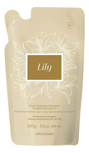 REFIL CREME ACETINADO DESODORANTE HIDRATANTE CORPORAL LILY 250G