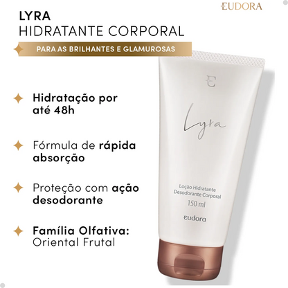 Kit Lyra: Body Spray 100ml + Loção Hidratante 150ml