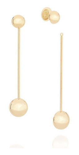 ROMMANE BRINCO EAR JACKET FOLHEADO A OURO