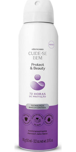 BOTICÁRIO DESODORANTE ANTITRANSPIRANTE AEROSOL CUIDE-SE BEM PROTECT AND CARE 90G