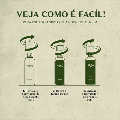 BOTICÁRIO REFIL BODY SPRAY DESODORANTE ARBO FOREST 100ML