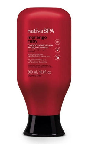 CONDICIONADOR NUTRIÇÃO ANTIFRIZZ NATIVA SPA MORANGO RUBY 300ML