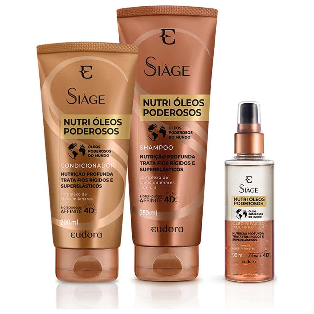 KIT SIÀGE NUTRI ÓLEOS PODEROSOS SHAMP + COND + ÓLEO BIFÁSICO