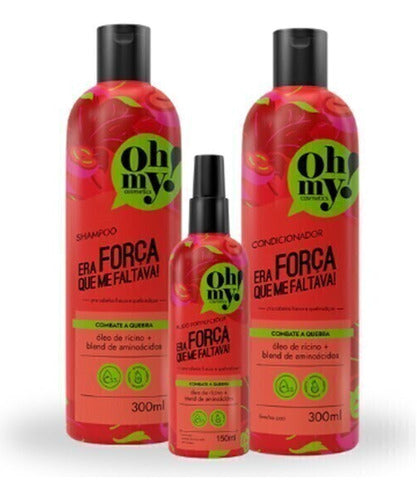 COMBO OHMY! ERA FORÇA QUE ME FALTAVA! : SHAMPOO 300ML + CONDICIONADOR 300ML + FLUIDO FORTALECEDOR