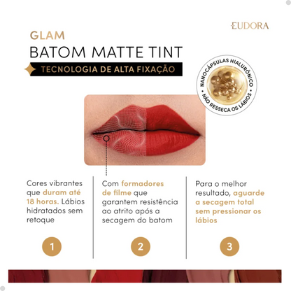 BATOM LÍQUIDO ROSÉ VINTAGE GLAM MATTE TINT 4G