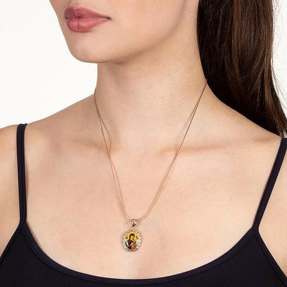 PINGENTE ROMMANEL - NOSSA SENHORA DO PERPÉTUO SOCORRO - JOIA FOLHEADA OURO 18K