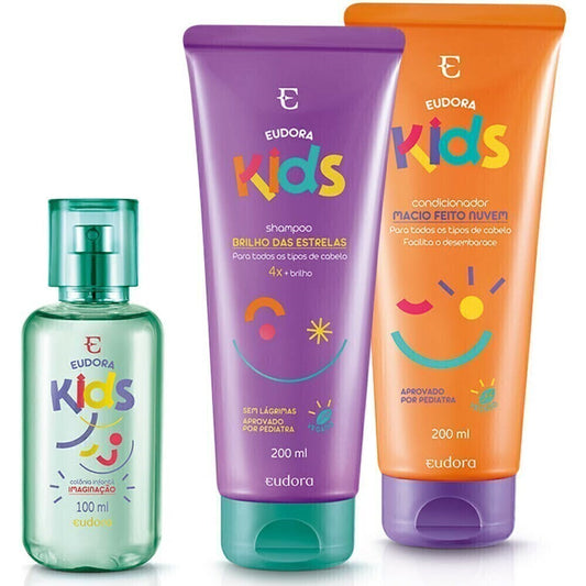 COMBO EUDORA KIDS: COLÔNIA IMAGINAÇÃO + SHAMPOO + CONDICIONADOR
