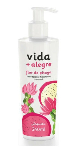 DESODORANTE HIDRATANTE CORPORAL JEQUITI VIDA + ALEGRE FLOR DE PITAYA, 240ML.