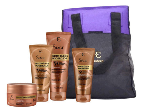 KIT SIÀGE NUTRI ÓLEOS SHAMP + COND + MASC + ELIXIR + BOLSA