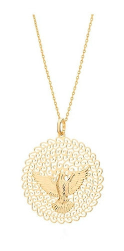 PINGENTE ROMMANEL ESPIRITO SANTO CENTRO JOIA FOLHEADA OURO 18K