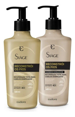 COMBO SIAGE RECONSTROI OS FIOS: SHAMPOO 400ML + CONDICIONADOR 400ML