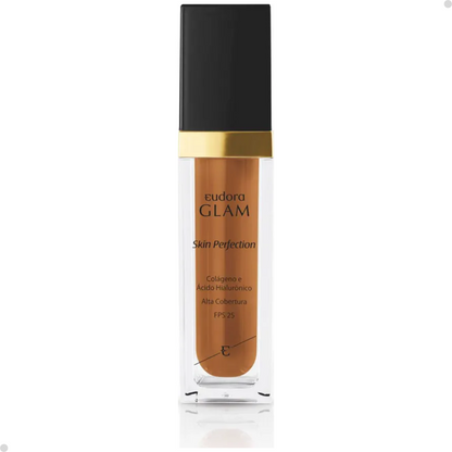 BASE LÍQUIDA GLAM SKIN PERFECTION COR 80 + ESPONJA NINNA