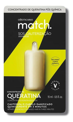 SÉRUM CONCENTRADO DE QUERATINA PÓS-QUÍMICA MATCH SOS CAUTERIZAÇÃO 15ML