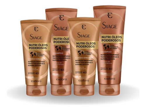 KIT SIÀGE NUTRI ÓLEOS PODEROSOS 2 SHAMPOOS+ 2 CONDICIONADOR